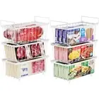 Freezer Organizer Bins - 6 Pack Small Stackable Deep Freezer Organizer Bins f...