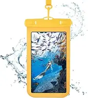 IPX8 Waterproof Phone Case Pouch for iPhone 16/15/14 Pro Max, Samsung S24+/S23, Google Pixel | up to 8.5" | Waterproof Cell Phone Dry Bag for Swimming, Beach, Cruise & Travel Essentials-Yellow