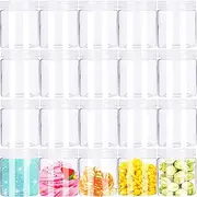 20 Pack 4oz Empty Clear Slime Containers,Round Plastic Cosmetic Jars with Lids,Transparent Storage Containers for Cosmetics,Lotions,Butters,Slime Making and Food Storage