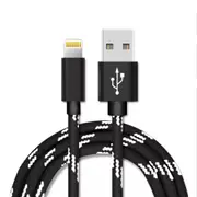 Nylon Braided Tiger Design USB-A to Lightning 2m/6ft Charging Cable Charger Cord for Apple iPhone 14 13 12 11 iPad Mini 5 / Mini 4 / Mini 3 / Mini 2 / Mini - Black