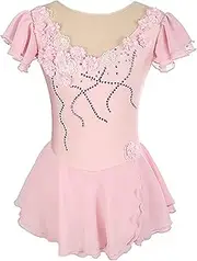 [Zagitova] Figure Skating Dress for Girls Applique Sleeveless Women Ice Competition Dance Outfits with Shiny Rhinestone