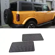 Aluminum Alloy Black Rear Window Glass Cover Decal 2PC For Ford Bronco 2021-2023