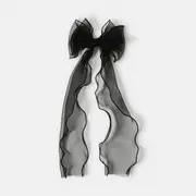 Black Organza Bow Hair Clip