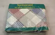 Vintage Springmaid No-Iron Tranquility Four Squares II Double Fitted Sheet
