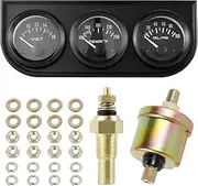 Triple Gauge Kit - Automotive Tools and Equipment Accurate Mini Oil/Volt/Water Gauge Suitable for 12V Cars Auto Trucks Tractors Marine Boat