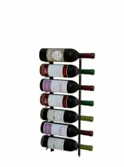 RevueVino wall mounted magnum metal wine rack - Black- 7 Bottles - 3 Foot