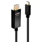 Lindy video cable adapter 2 m USB Type-C HDMI Type A (Standard) Black