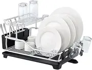 D.Line "Pinnacle" Aluminium 2 Tier Dish Rack Drying Drainer Board Tray Organiser