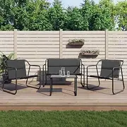 Generic 4 Piece Garden Lounge Set with Cushions Anthracite Steel,3186934