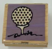 Vap Scrap! Ellen Vener Gold Ball Wood Mount Rubber Stamp