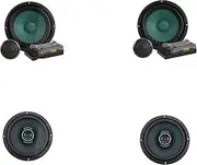1kit 6.5 Inch 2-Way Car Audio Speaker Set Tweeter Sub Woofer 2-Way Coaxial Horn 6.5” Treble Bass Kit with Divider