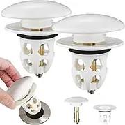 2 PCS Drain Filter Sink Stopper - Universal Drain Fitting, Pop Up Plug, Wash Basin Plug, Anti-Clogging Strainer for Bathroom and Kitchen