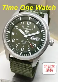 在飛比找露天拍賣優惠-實體店面日系_SEIKO_精工錶_盾牌5號帆布帶機械錶SNZ