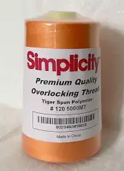 ORANGE Simplicity Overlocker / Sewing Thread 5000m, 100% Spun Polyester
