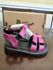 Dr. Martens Klaire Girls Sandals Size 3 Metallic Pink
