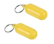 2Pcs Yellow Floating Keychain Pills-Shape Float Key Rings for Boat Sailings
