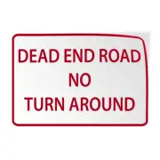 Horizontal Vinyl Stickers Dead End Road No Turn Around Traffic Traffic Detour