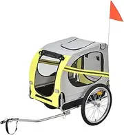 Dog Bicycle Trailer - Aluminum Bike Trailer, Collapsible to Store- Easy to Connect and Disconnect - for Small and Large Dogs, Washable Lining