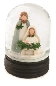 228-13544 Nativity Scene with Christmas Greens Snow Globe, 5-inch Height