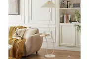 Anaya White Floor Lamp with Side Table