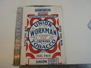 Scotten Dillon Union Workman Chewing Tobacco NOS 3oz. Empty Foil Pack Pouch BIS