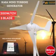 KASA 200W Wind Turbine Generator 3 Blade Digital Hybrid Wind/Solar Controller