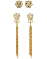 Eye Candy LA Jaguar CZ Crystal Earring Set