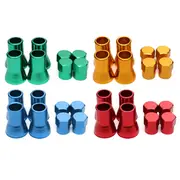 4Pcs TR413 Aluminium Alloy Car Tire Wheel Tyre Valve Stem Hex Caps And Sleeve Cover 31 YELLOW