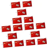 ULTECHNOVO 15 Pcs Car Flag Motorcycle Flag Pole Adhesive Flag Small National Flag Auto Window Flags Chinese National Flag China Stick Flag Vehicle Flags National Country Stick Flag Red