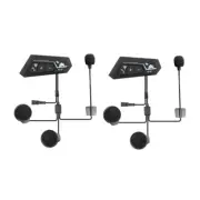 1X(2 Set Motorcycle 5.0 Bluetooth Helmet Intercom Universal Pairing8729