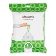 Brabantia Waste Bin Liners Bags Thick Plastic Trash Bags Code G (23/30L) 40 Bags