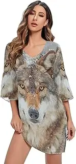 [RPLIFE] Winter Wolf V Neck Line Dress Flowy Chiffon Dresses Maternity Dress Party