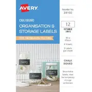 Avery Rectangle Chalkboard Labels White 12 Pack