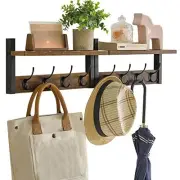 Coat Rack Shelf Wall Mounted, Coat Hooks Set of 2, Entryway Coat Hanger with