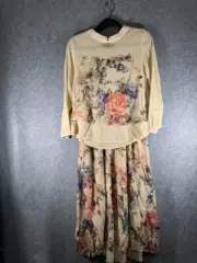 Pretty Angel Shirt Dress Women M Silk Blend Whimsy Goth Fairy Artsy Floral Y2K