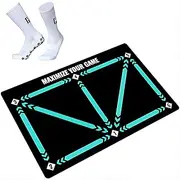 Soccer Training Mat + Socks, 90 x 60cm Football Training Mat for Teens Kids