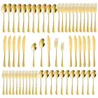 60-Piece Gold Silverware Set Stainless Steel Flatware Cutlery Set Service 12 Gol