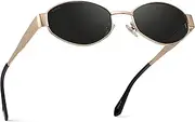[WearMe Pro] Retro Oval Sunglasses for Women - Trendy Small Frame, 90s Inspired Fashion