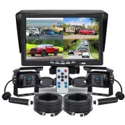 7" Quad Monitor Split Screen+2x 4PIN CCD Reversing Camera for Truck Trailer Bus