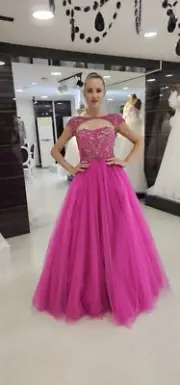 Sherri Hill 11199 Fuschia Dress Size 8