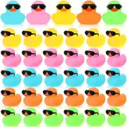 36 Packs Mini Rubber Ducks with Sunglasses Sets Bath Toys Squeaky