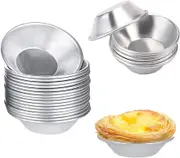 25 Pieces Mini Tart Pan, Egg Tart Molds Aluminum Cupcake Cake Mold, Pie Tins Cupcake Pudding Mould Baking Cups