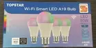 Topstar Wi-fi Smart LED A19 Bulbs 4 pack brand new in box COLOR CHANGING!