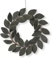 Park Hill Collection Upcycled Tent Canvas Olive Leaf Wreath, 7-inch Diameter