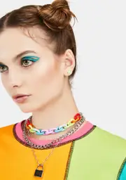 Connection To Color Layered Chain Necklace