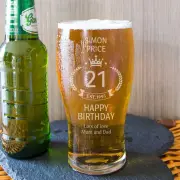 Personalised Birthday Beer Glass 570ml