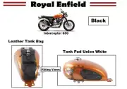 Fit For Royal Enfield "Interceptor 650 Leather Tank Bag & Tank Pad Union Red"