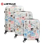 【美國 AIRWALK】精彩歷程 環郵世界旅行箱20+24+28吋/三件組(各地米白/遊玩靚黑)