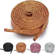 [GEN BIGBOTTLE] Flat Glitter Metallic Shoe Laces Bling Sparkle Sparkly Shoelaces For Sneakers Canvas Boot Sequin Shoe Strings