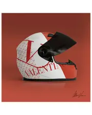 Empire Art Direct Valentino Speeding Helmet Frameless Free Floating Tempered Glass Panel Graphic Wall Art